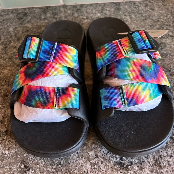 Chacos Rainbow TyeDye Slides! - Picture 2 of 4
